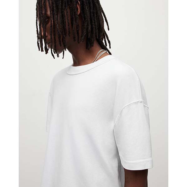 Allsaints Australia Mens Isac Oversized Crew T-Shirt White AU48-014